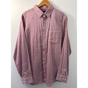 Banana Republic Men's Button Down 100% Cotton Shirt Pink Standard Fit Preppy
